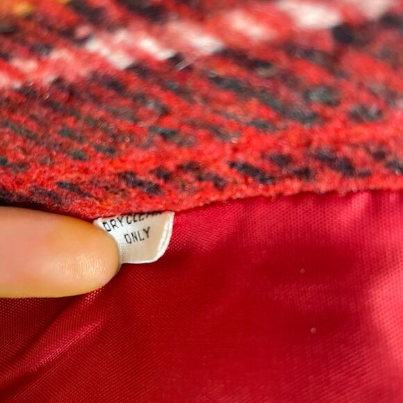 Vintage Womens Blazer Sz S Tartan Wool Scotland Plaid Coat Holiday Christmas - Picture 8 of 8